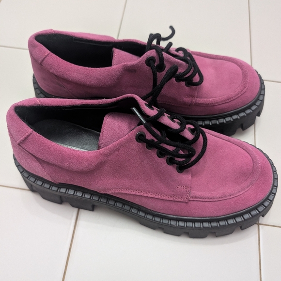 Stylish Steve Madden Derby Pink Platform Women's Shoes - Picture 3 of 7